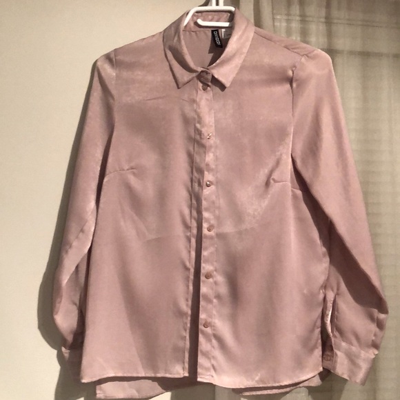 Satin Dusty Pink Shirt. - Picture 1 of 2